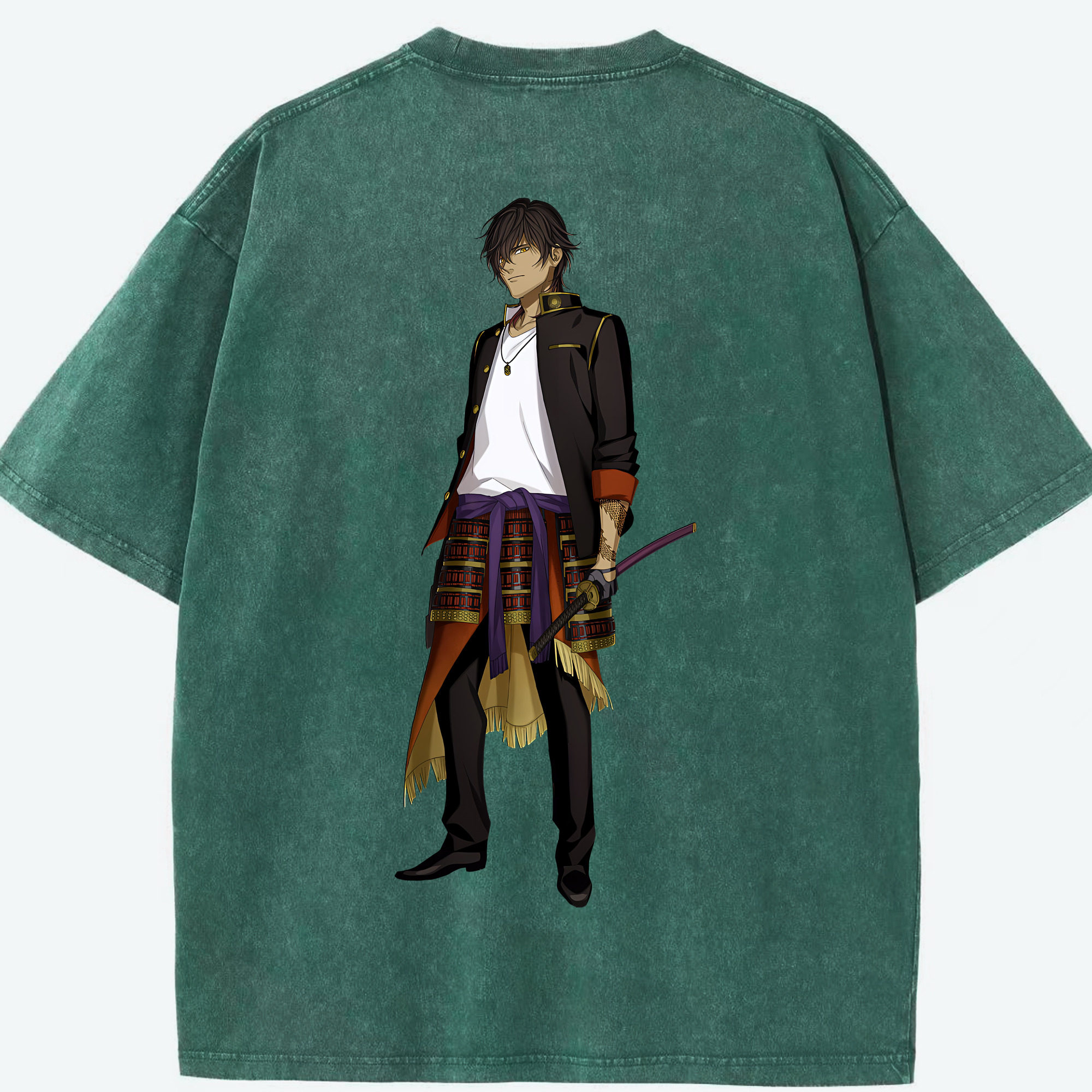（画像用） 刀剣乱舞 Touken Ranbu 綿100% ヴィンテージ風 半袖Tシャツ（背面プリント）